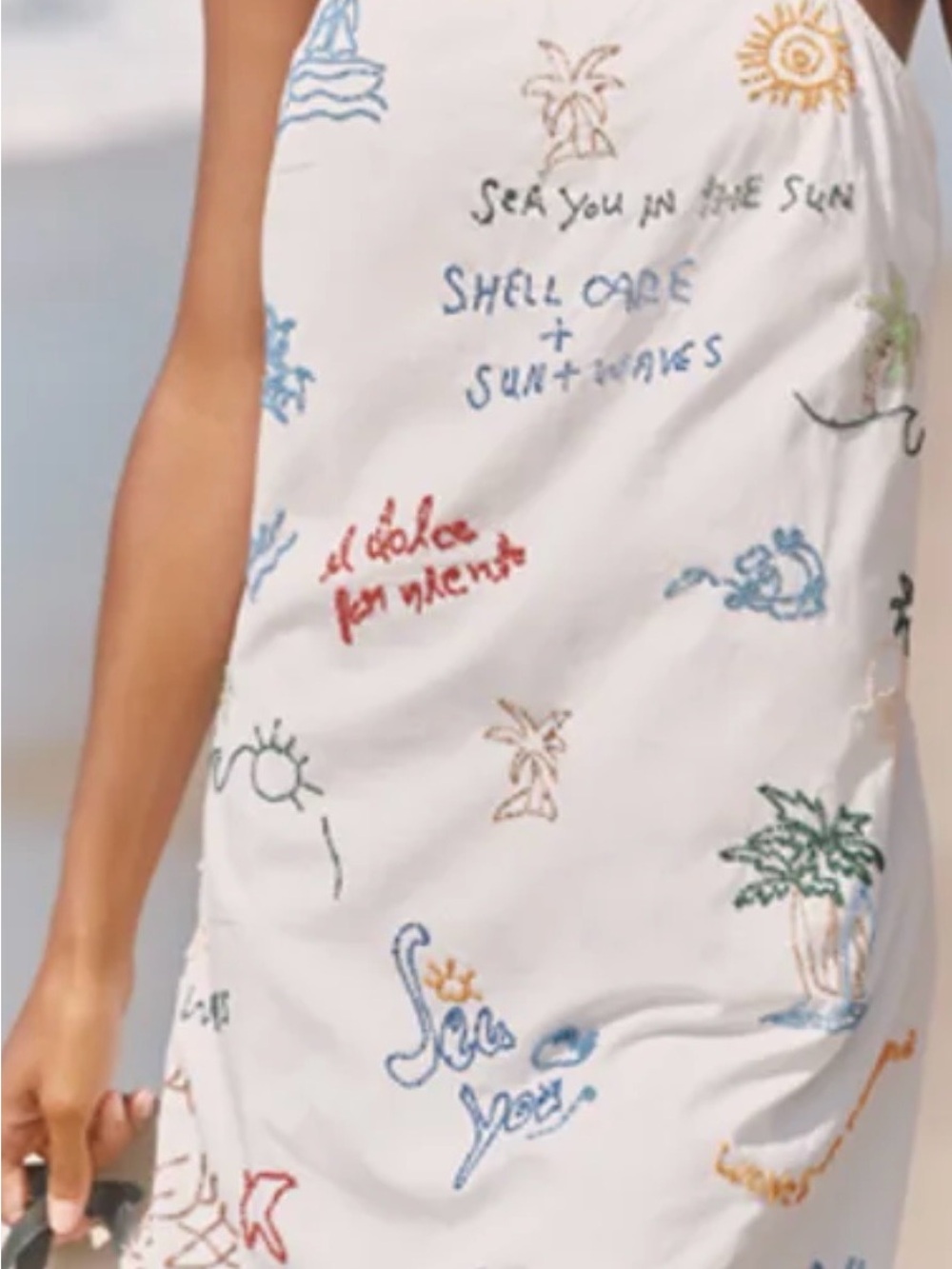 Celandine Sleeveless Beaded Shift Mini Dress - Size XS